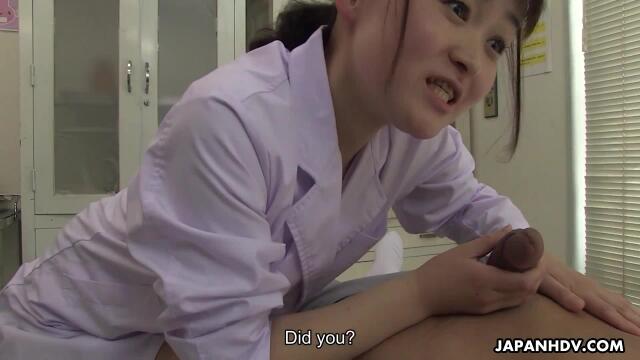 Japanese nurse, sayaka aishiro deep-throats guy sausage during the time that at work, uncensored