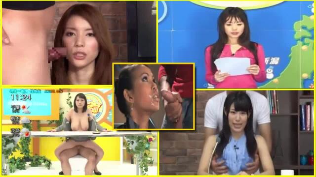 Bukkake japanese tv newsreaders,presenters, facial cumshot jizz - 1